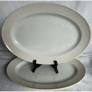 Mayer China (2) Large Size Platter w/light Peach/pink  Rim Vintage 1985 USA